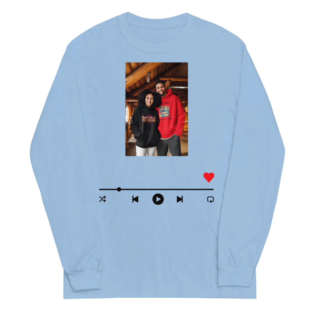 Upload Valentine Photo T-Shirt | Long-Sleeve Tee | Mighty Personalized