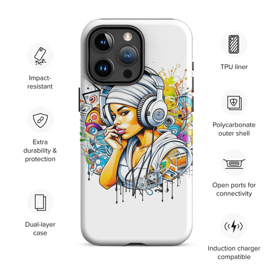 "Soulful Soundscapes: Graffiti Groove" iPhone Case