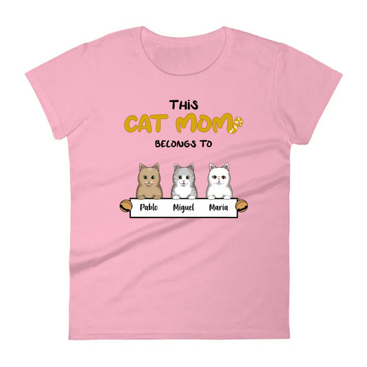 Cat Mom Customizable Women's Fashion Fit T-Shirt