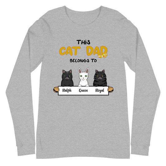 Cat Dad Customizable Unisex Long Sleeve Tee | Mighty Expressions