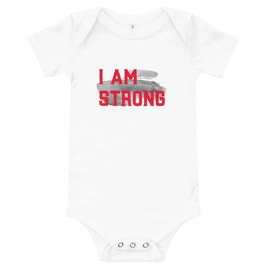 I Am Strong Baby short sleeve one piece | Mighty Expressions