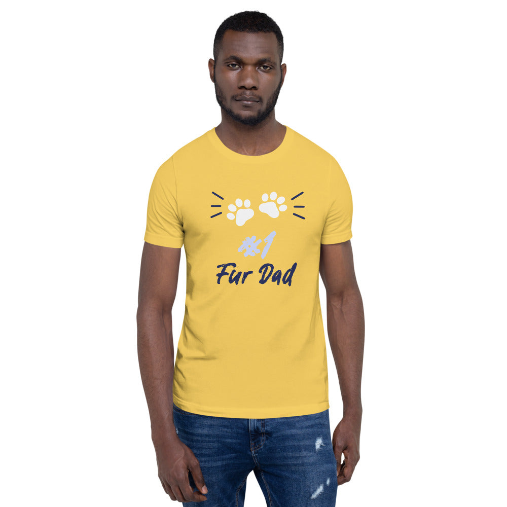 #1 Fur Dad Shirt | Graphic Animal Lover Tee | Short-Sleeve Unisex T-Shirt | Mighty Expressions.