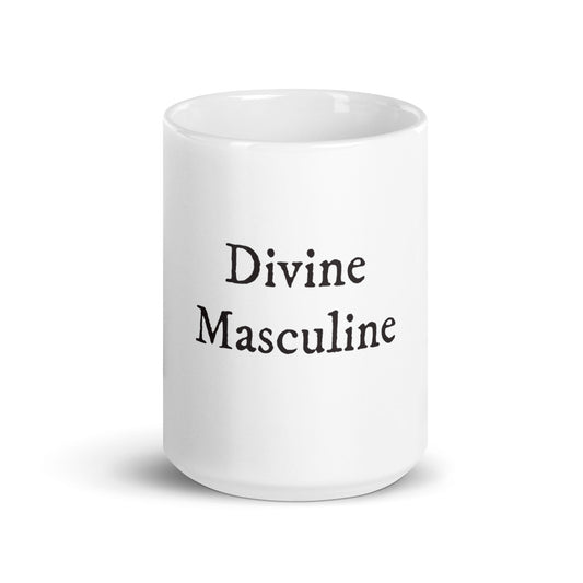 Divine Masculine Energy Coffee White Glossy Mug